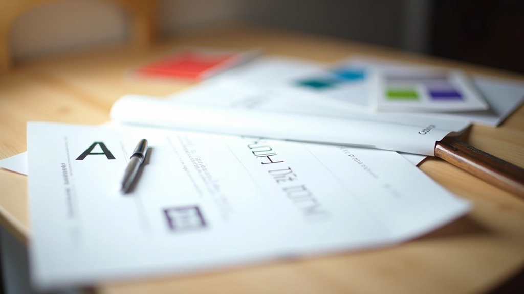 Documento de guia de marca aberto com exemplos de aplicação de cores, tipografia e elementos gráficos