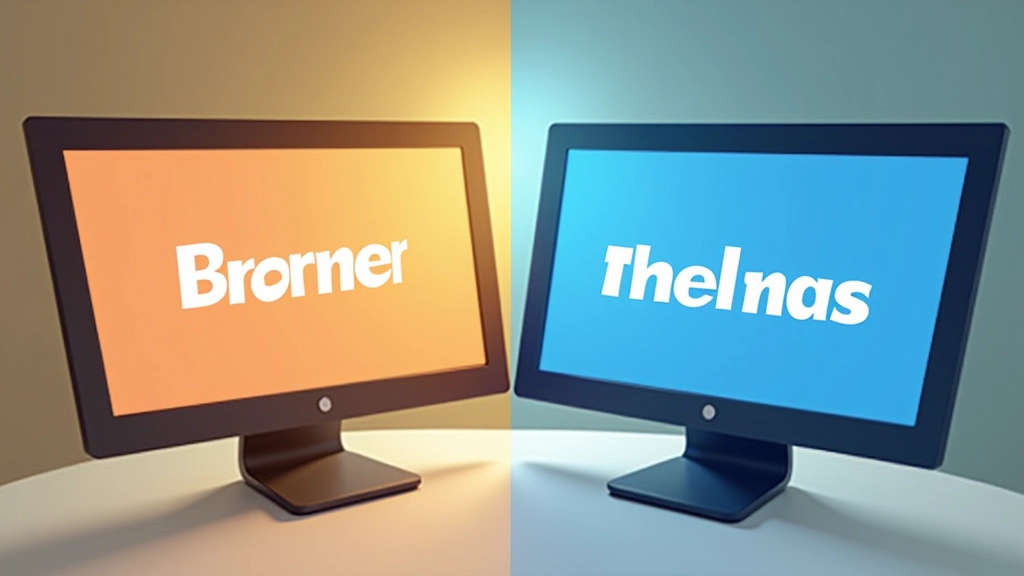Comparação lado a lado de um website com marca inconsistente versus marca consistente, mostrando diferenças de cores e tipografia