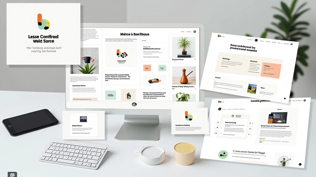 Mockup de website português com identidade visual consistente, mostrando múltiplas páginas com design coerente